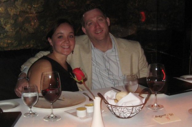 Sipping some wine with the hubby in Cancun in 2010